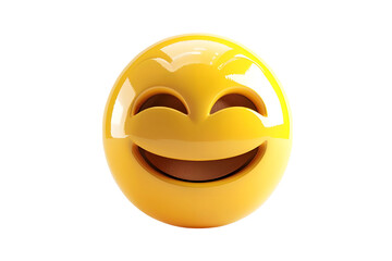 Fototapeta premium Happy emoji emoticon 3D render. Isolated on transparent background
