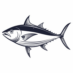 Fototapeta premium Stylized Tuna Illustration Nautical Design for Marine Themed Projects