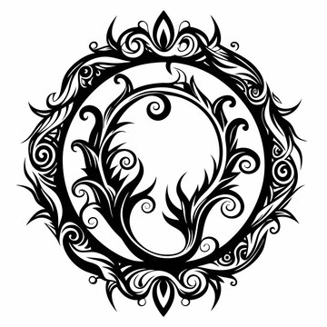 recommend clip art: Intricate Floral Mandala Design Black and White Ornamental Symmetry