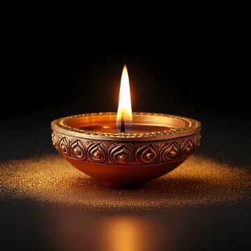 Indian festival happy Diwali oil lamp or diya