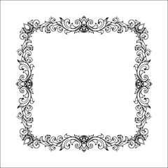 vintage engraved ornament frame with a floral design