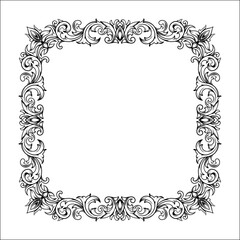 vintage engraved ornament frame with a flowery design