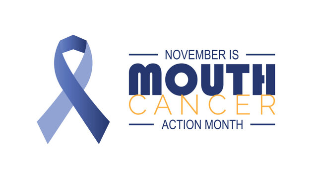 Mouth cancer action month is observed every year on November. Medical Healthcare Awareness concept. background, placard, banner template Vector illustration design.