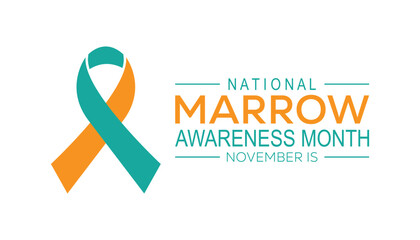 National Marrow Awareness Month is observed every year on November. Medical Healthcare Awareness concept. background, placard, banner template Vector illustration design.