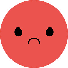 Angry cartoon facial expression icons. Flat design illustration.