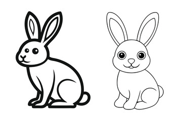 bunny cute line art vector