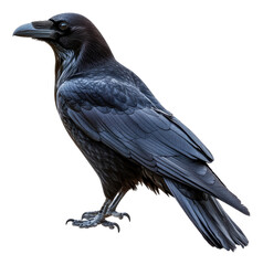Obraz premium Detailed view of a raven standing on a surface, cut out - stock png.