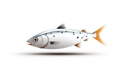 Fototapeta premium A realistic illustration of a fish with a silver body and distinctive markings