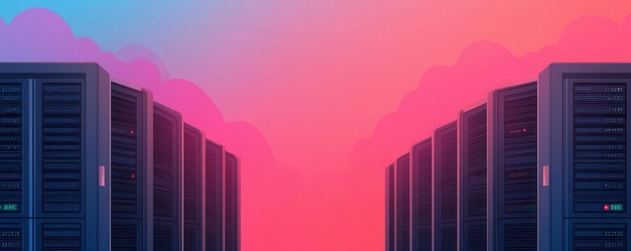 Cloud server management, tech support illustration, flat design illustration