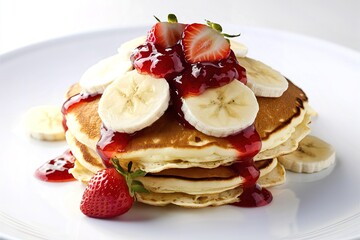 plate of golden pancakes