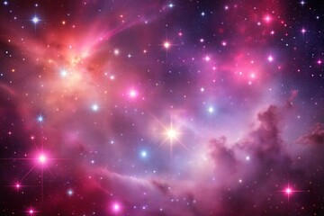 Obraz premium Stunning nebula and stars in outer space with pink and purple colors