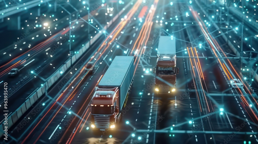 Poster integrating transport modes for comprehensive business logistics. concept logistics efficiency, mult