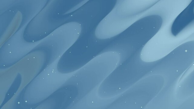 Wavy chambray blue particle background with white sparkle details. Ideal for digital design, backgrounds, wallpapers, festive occasions, invitations, and textures.