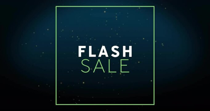 Animation of flash sale text over glowing spots background