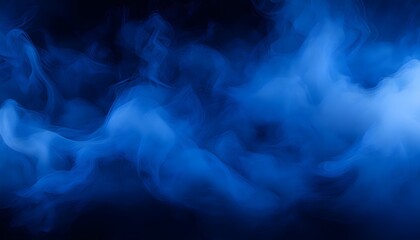 Obraz premium smoky blue background, abstract smoke on black; banner for advertising