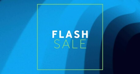 Animation of flash sale text over glowing neon pattern background - Powered by Adobe