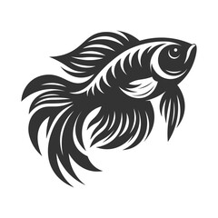 Obraz premium Artwork of beta fish. Silhouette of beta fighter fish on isolated background.