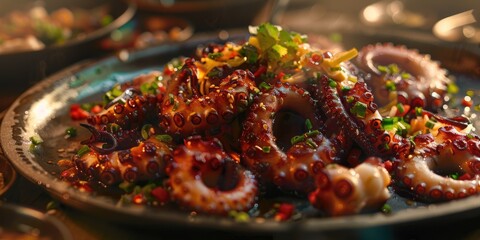 Unlimited Dining Establishment Offering Zesty Wok-Fried Octopus and Cuttlefish