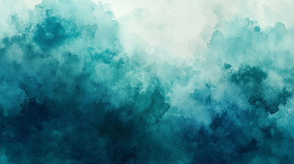 Obraz premium Abstract watercolor painting in blue tones with fluid cloud-like textures