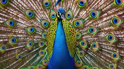Obraz premium Peacock with Spread Feathers