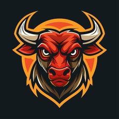 bull logo design gaming mascot