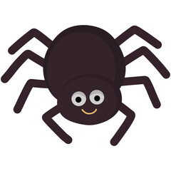 Black spider cartoon illustration 