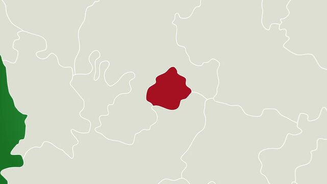 Aguascalientes State Mexico 3D Animation Highlighted Map Political Boundaries