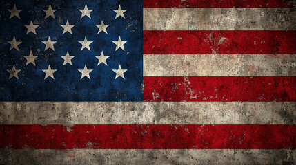 Naklejka premium Vintage grunge American flag