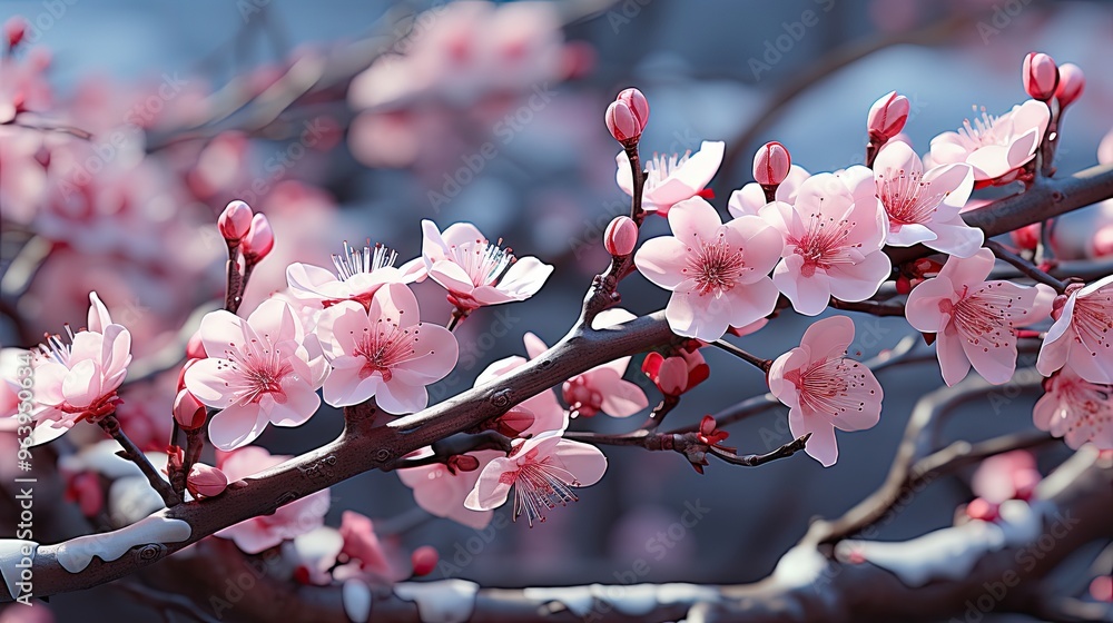 Poster pink cherry blossom