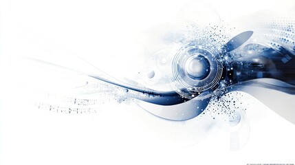 Abstract technology vector with intricate details and patterns, placed on a dynamic white background for a modern and innovative visual