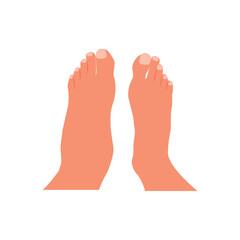 Swollen foot, normal foot. Before, after. Healthcare illustration. Vector illustration.