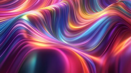Naklejka premium Abstract Wavy Lines of Vibrant Color
