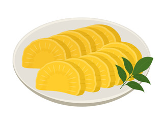 沢庵　たくあん_ベクターイラスト