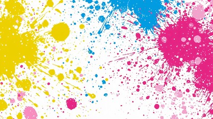 Abstract Colorful Splashes on White Background