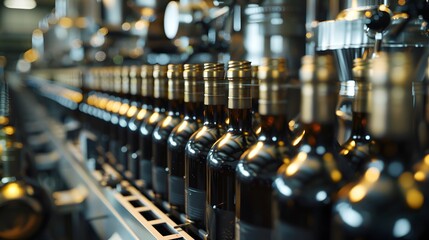 A hyper-realistic photograph of the wine production process, wine aging, wine production tools, and wine bottling, 8K resolution, shot on professional DSLR camera, shallow depth of field, tack-sharp