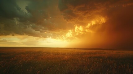 Dramatic Rotation of Storm Clouds over the Open Fields