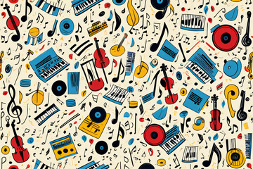 seamless pattern with notes