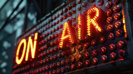 Text On air, live broadcast, delivering news, entertainment, events directly to viewers, capturing immediacy and excitement of live television with up to the minute coverage and dynamic programming