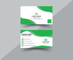 Light green color and white background modern business card design template