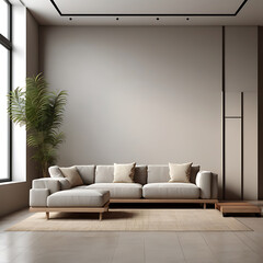 Modern style sofa, comfortable seating in the living room, minimalist interior design
