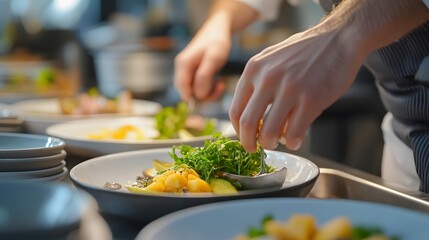 Restaurant serving meals with portion control, food waste reduction, mindful eating