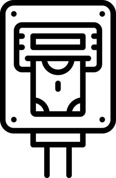 black atm machine dispensing money clip art preview