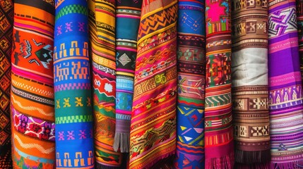 Vibrant Colorful Textiles Display