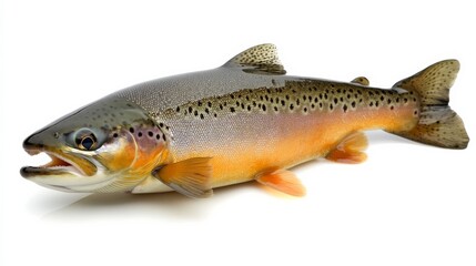 Obraz premium Smoked trout on white