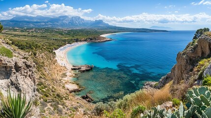 Azure bay and beach from Zingaro trail.