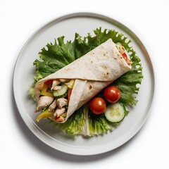 Healthy vegetable wrap on a plate
