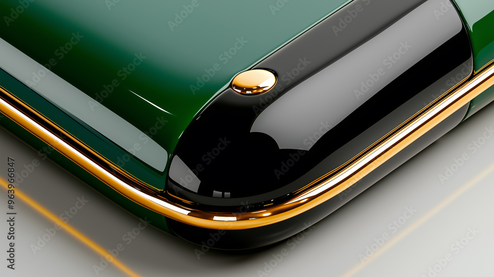Poster abstract vibrant colors and metallic elements flow in smooth curves, creating a modern, elegant desi