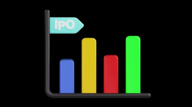 3d animation of ipo, startup 3d set, 4k resolution