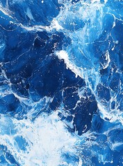 Obraz premium Dynamic Ocean Waves in Rich Shades of Blue