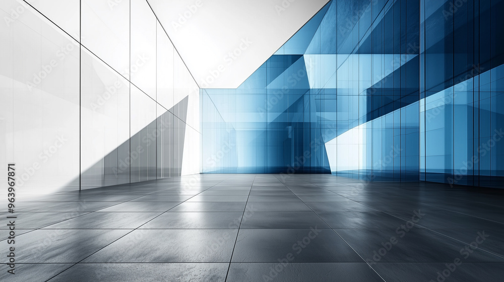 Poster Abstract architectural spaces with modern minimalist design, featuring smooth surfaces and sleek lines.
